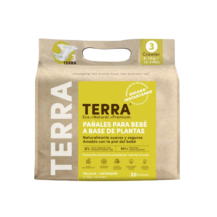Paquete de pañales ecológicos Terra Talla M – 20 unidades