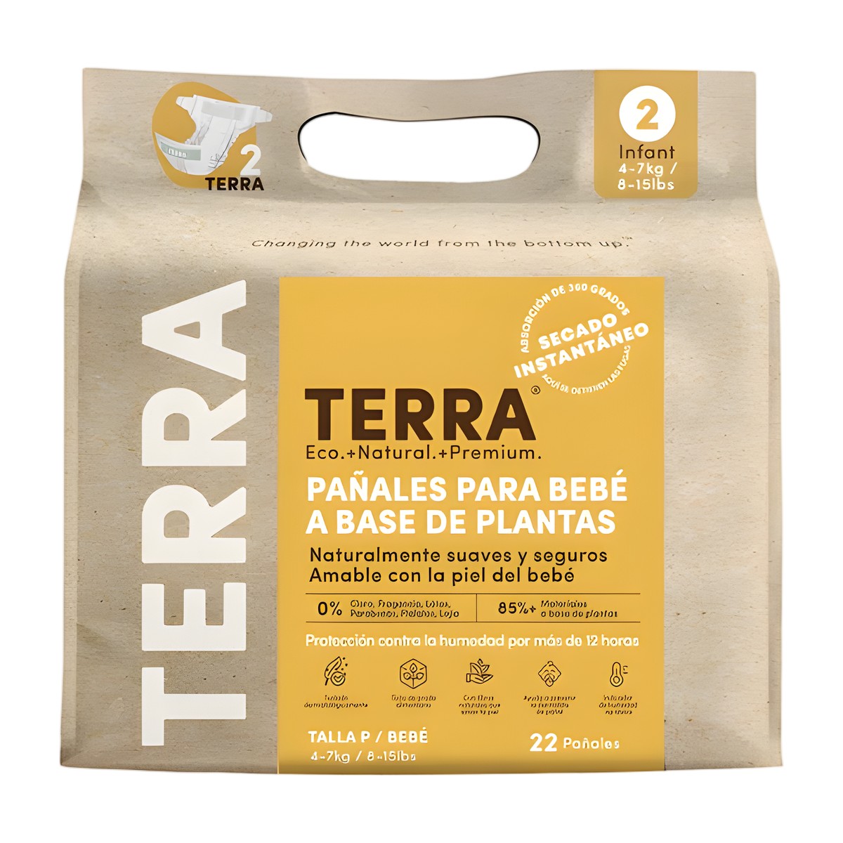 Paquete de pañales ecológicos Terra Talla P – 22 unidades