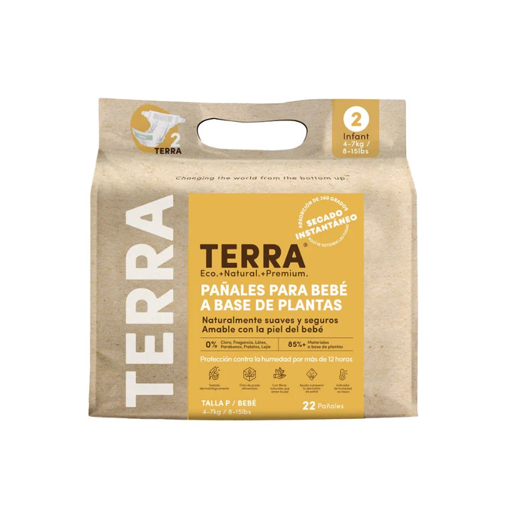 Paquete de pañales ecológicos Terra Talla P – 22 unidades