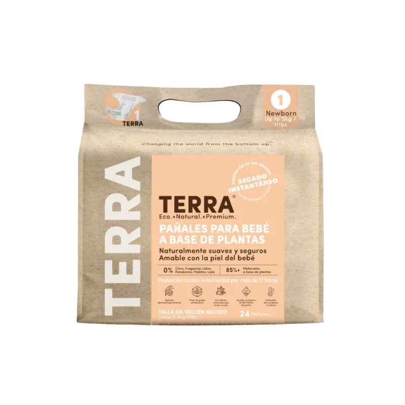 Paquete de pañales ecológicos Terra recién nacido – 24 unidades
