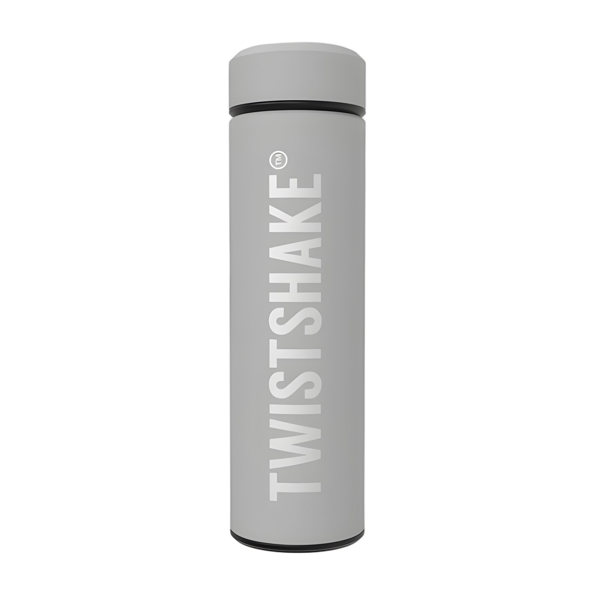 Termo gris Twistshake 420 ml con revestimiento de silicona
