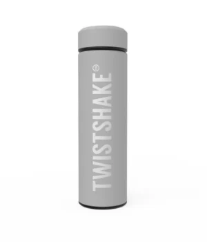 Termo gris Twistshake 420 ml con revestimiento de silicona