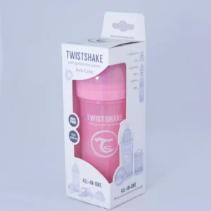 Mamadera Twistshake 260 ml con sistema TwistFlow anticólicos y cuello extra ancho