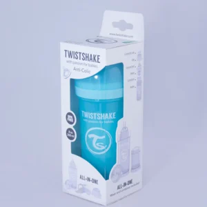 Mamadera Twistshake 260 ml con sistema TwistFlow anticólicos y cuello extra ancho