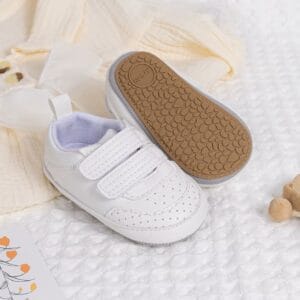 Zapatillas blancas para bebé, antideslizante