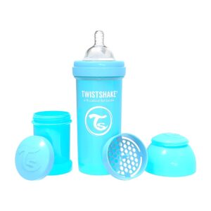 Mamadera Twistshake 260 ml con sistema TwistFlow anticólicos y cuello extra ancho