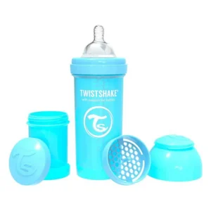 Mamadera Twistshake 260 ml con sistema TwistFlow anticólicos y cuello extra ancho