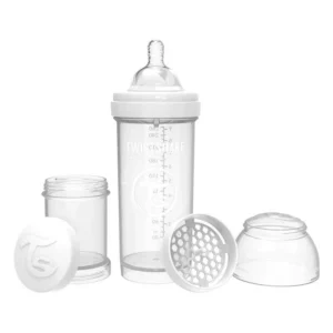 Mamadera Twistshake 260 ml con sistema TwistFlow anticólicos y cuello extra ancho