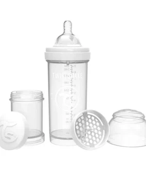 Mamadera Twistshake 260 ml con sistema TwistFlow anticólicos y cuello extra ancho