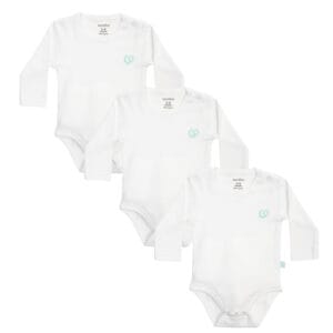 body bebé manga larga blanco algodón set 3 Bambino