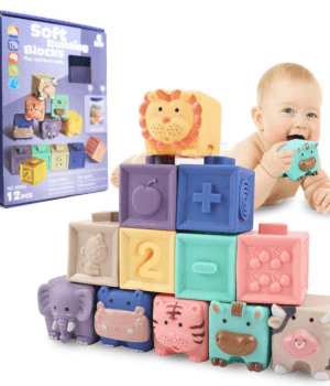 bloques blandos de silicona para bebé, números y formas