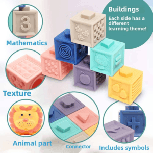 bloques sensoriales con texturas, símbolos y animales en relieve