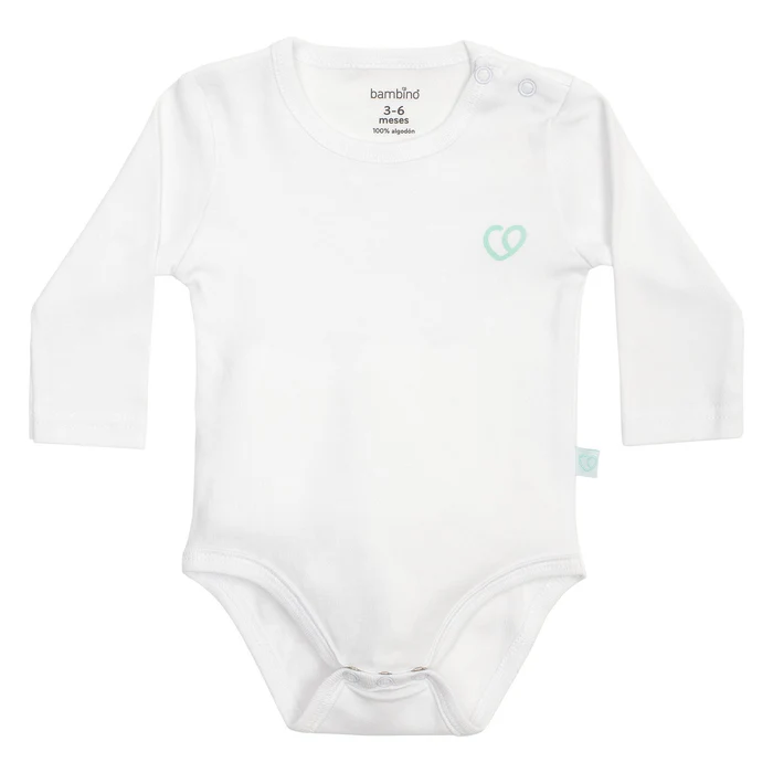 body bebé manga larga blanco algodón set 3 Bambino