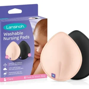 Absorventes de lactancia lavables Lansinoh en colores negro y piel, pack de 8 unidades