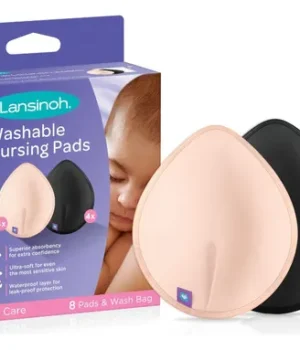 Absorventes de lactancia lavables Lansinoh en colores negro y piel, pack de 8 unidades