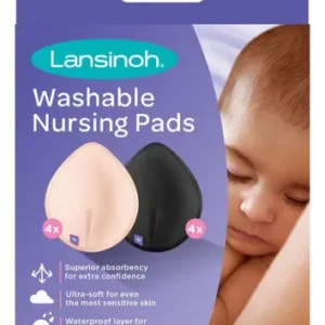 Absorventes de lactancia lavables Lansinoh en colores negro y piel, pack de 8 unidades
