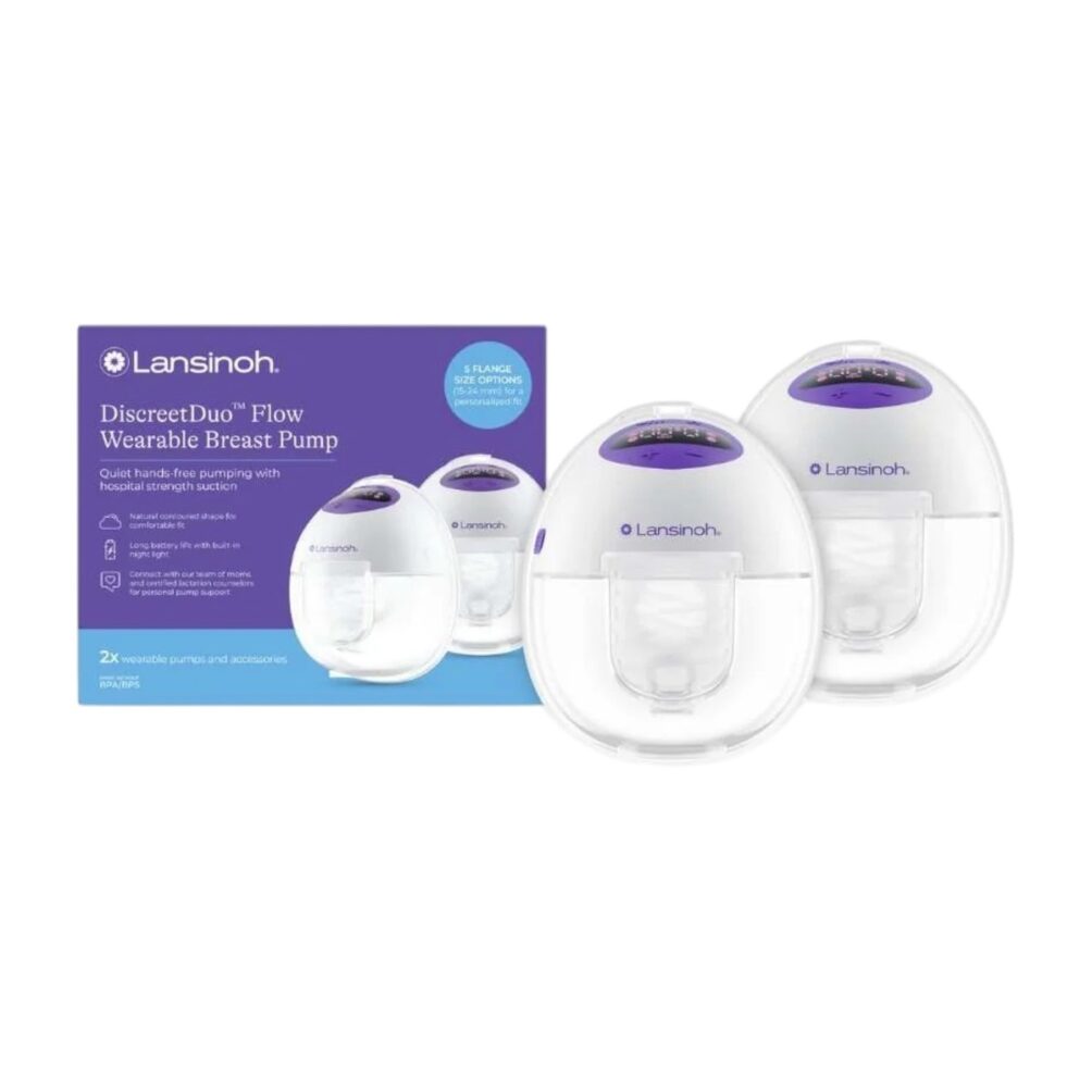 Extractor eléctrico portátil Lansinoh Discreet Duo Flow, manos libres y sin tubos