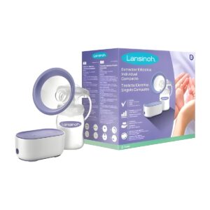 Extractor de leche eléctrico Lansinoh Compact Single, pequeño, ligero y portátil.