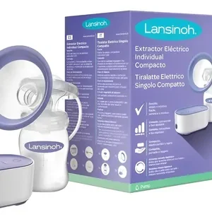 Extractor de leche eléctrico Lansinoh Compact Single, pequeño, ligero y portátil.