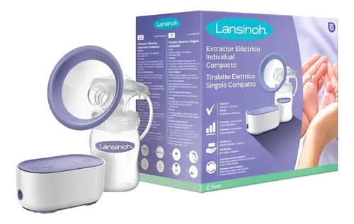 Extractor de leche eléctrico Lansinoh Compact Single, pequeño, ligero y portátil.