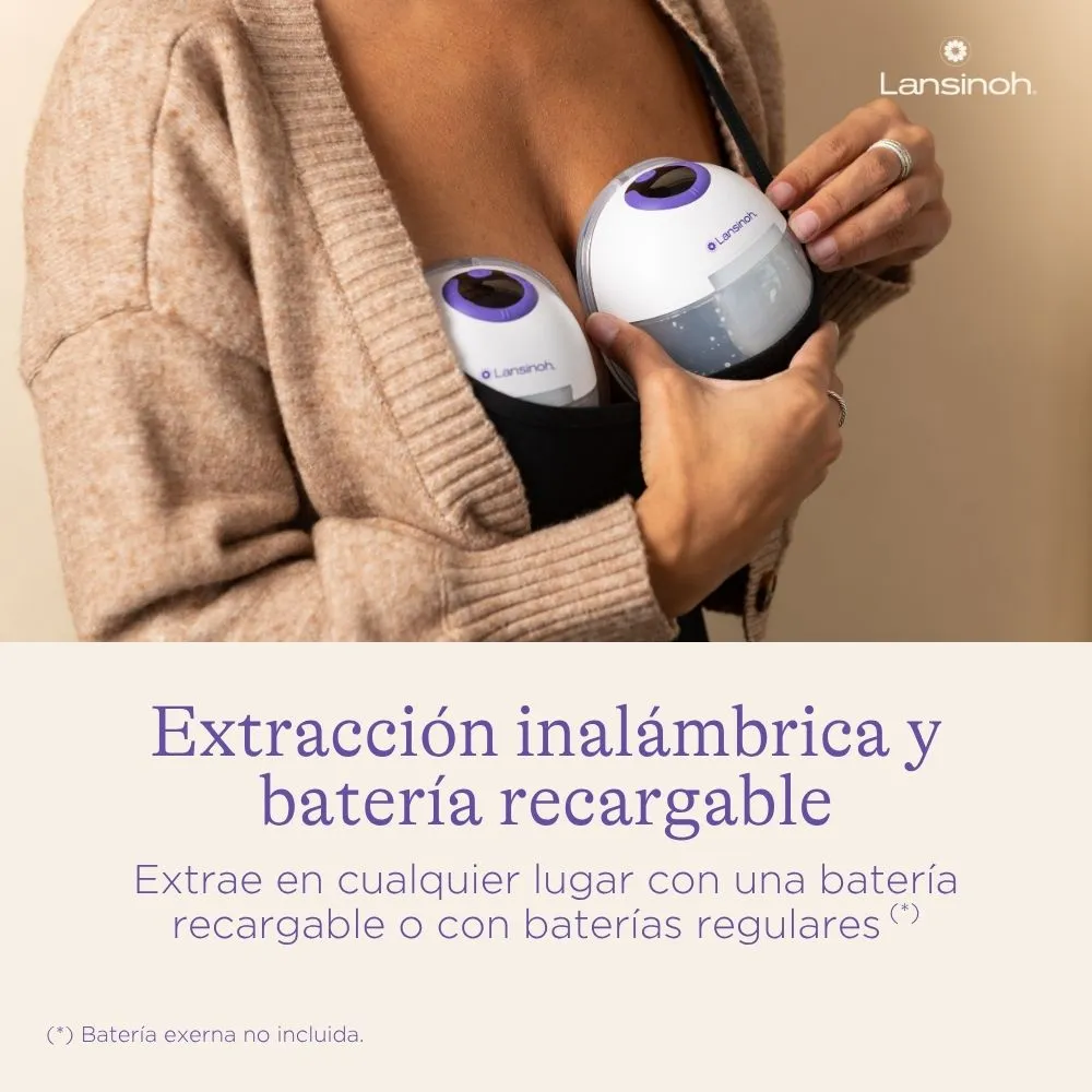 Extracción de leche materna con el Lansinoh DiscreetDuo portátil y sin cables