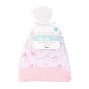 Set de gorro y mitones para bebé niña recién nacida en bolsita de regalo para baby shower