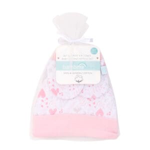 Set de gorro y mitones para bebé niña recién nacida en bolsita de regalo para baby shower