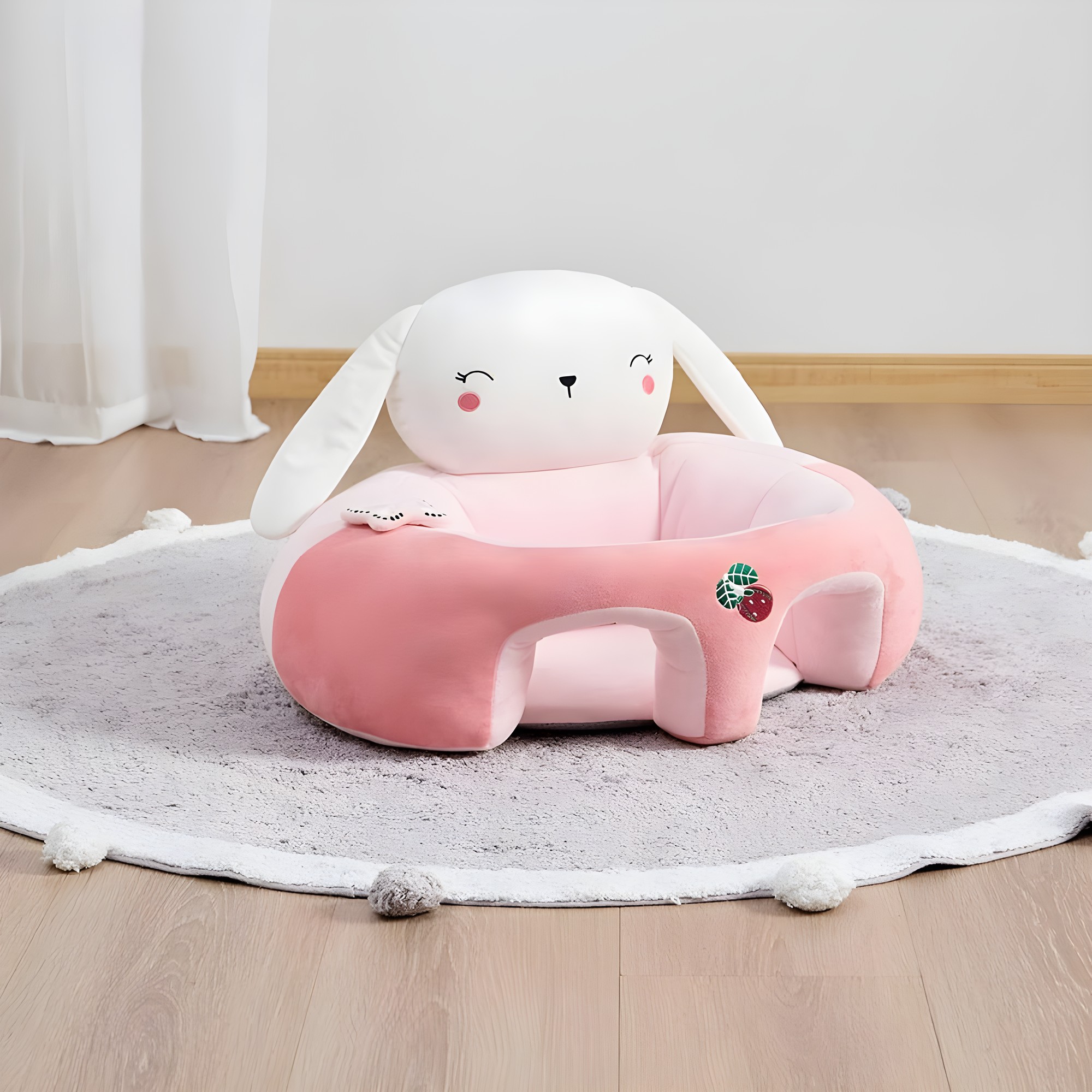 Sillón de Apoyo para Bebé Conejo Rosado