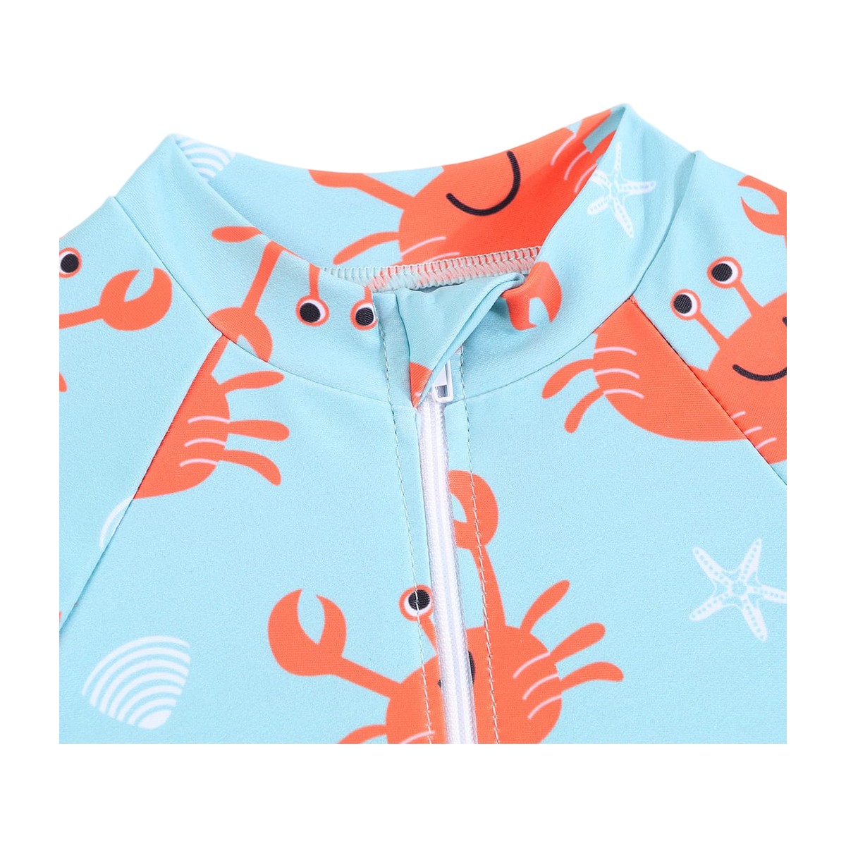 Traje de Baño Infantil Niño – Diseño Cangrejo Azul con Protección Solar UV