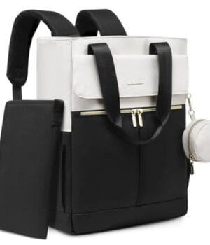 Bolso Maternal 2 en 1 Mochila y Bandolera - Eva White&Black