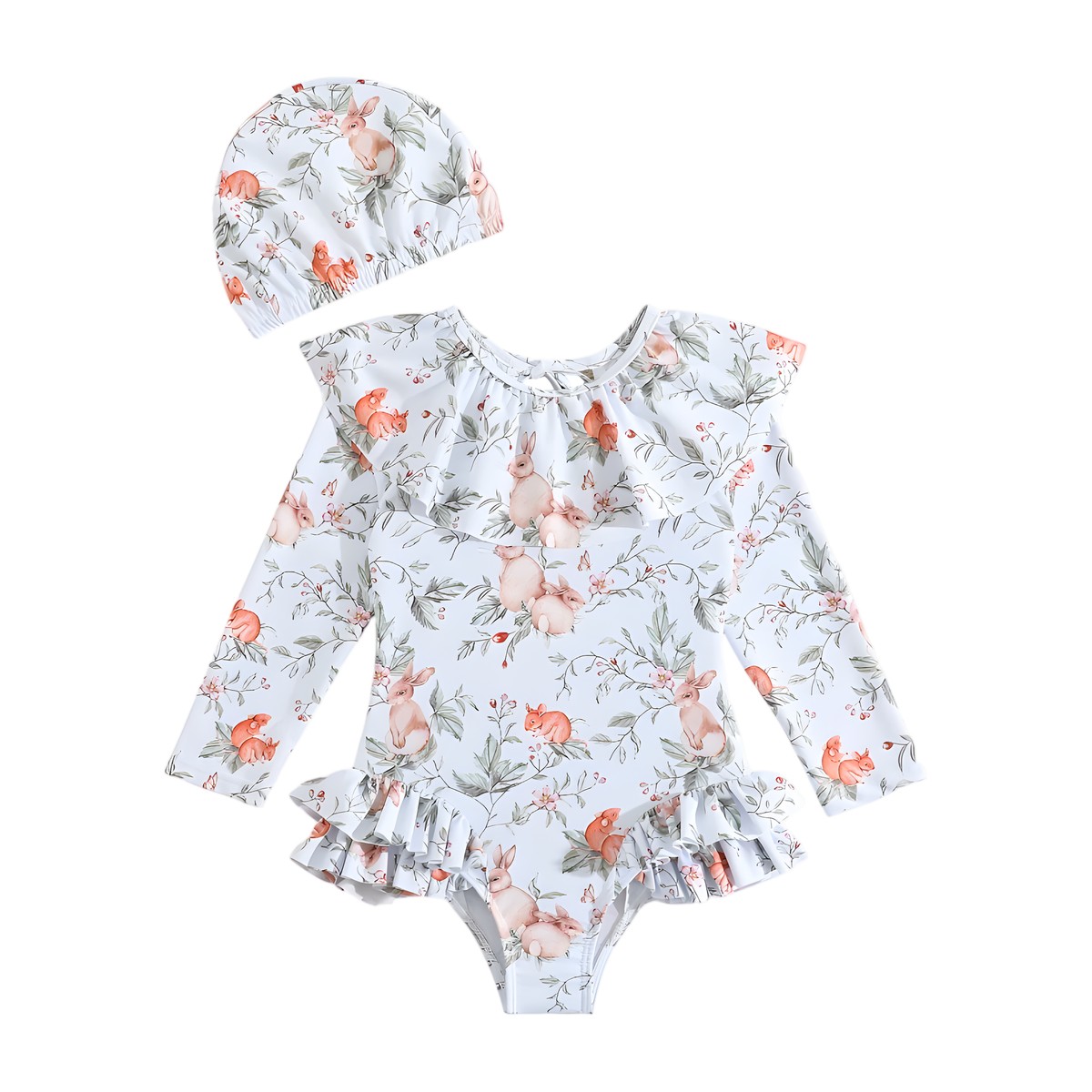 Traje de Baño Niña 2 Piezas Conejitos y Ardillas SensiBlue