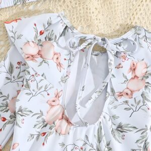 Traje de baño niña 2 piezas con diseño bosque – conejitos y ardillas