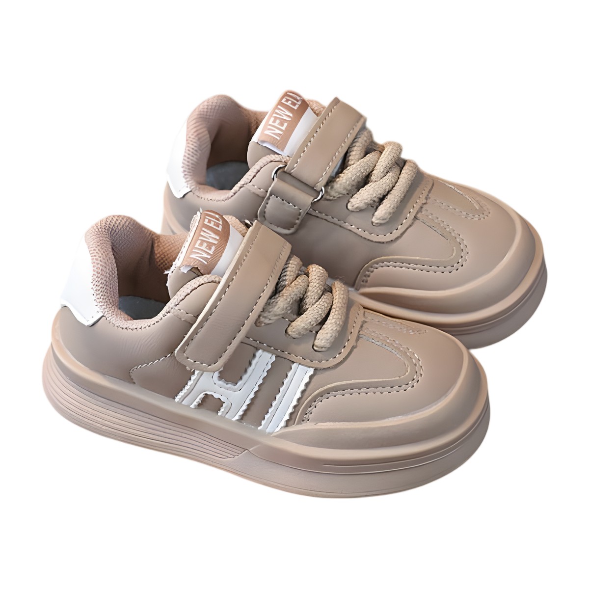 Zapatillas de Niño Beige | Tallas 23 a 27 con Velcro y Cordones