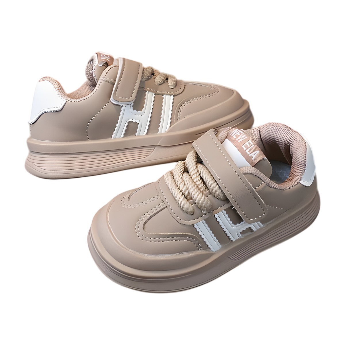 Zapatillas de Niño Beige | Tallas 23 a 27 con Velcro y Cordones