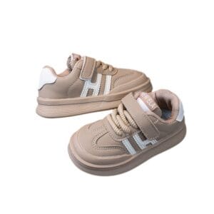 Zapatillas de Niño Beige | Tallas 23 a 27 con Velcro y Cordones