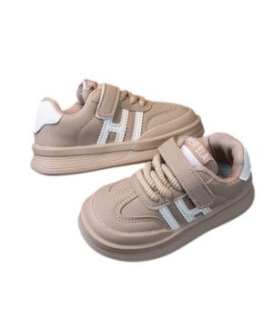 Zapatillas de Niño Beige | Tallas 23 a 27 con Velcro y Cordones