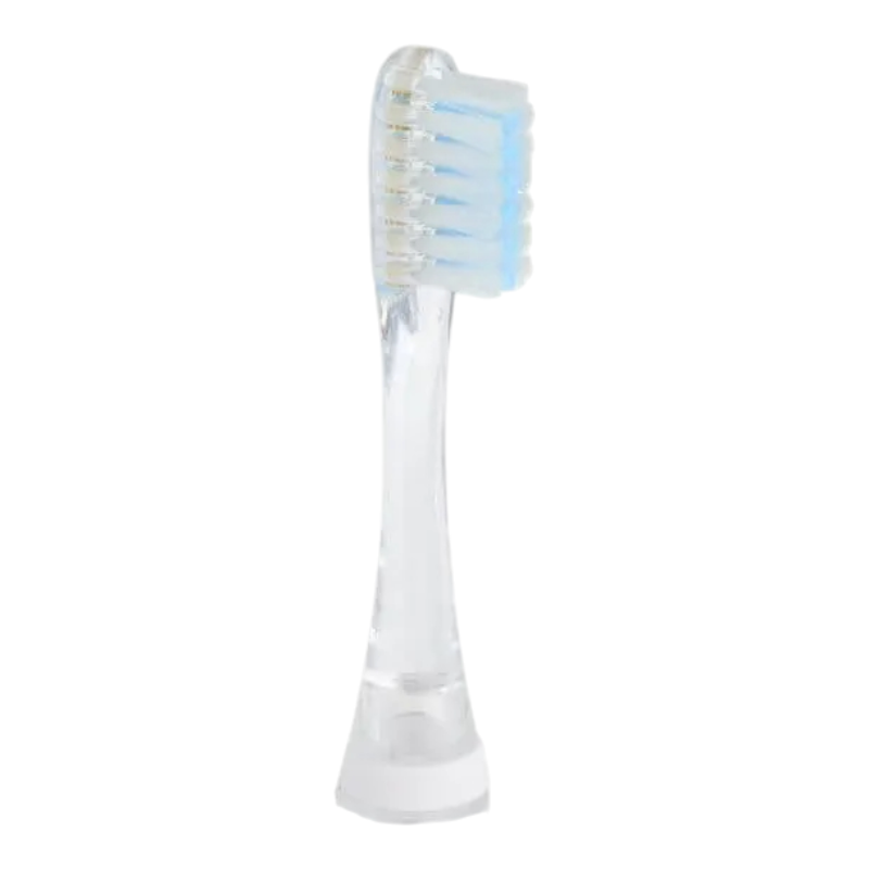 Detalle del cabezal del cepillo de dientes eléctrico Pigeon para bebé con cerdas suaves