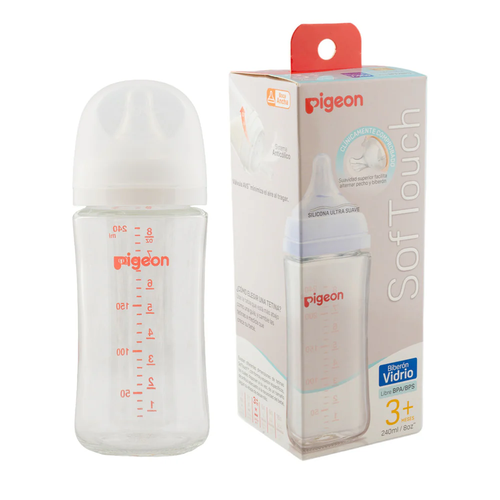 Biberon mamadera pigeon softouch vidrio 240 ml