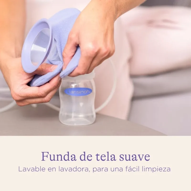 TheraPearl de Lansinoh usada con extractor de leche materna