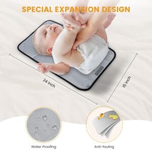 Cambiador portátil incluido con el bolso maternal total black elegante