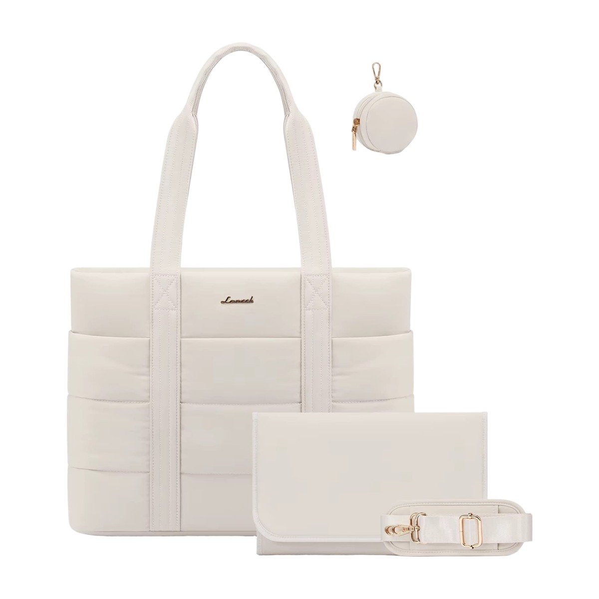 bolso-maternañ-puffer-emma-beige Bolso maternal Puffer Emma color beige con cambiador y porta chupete