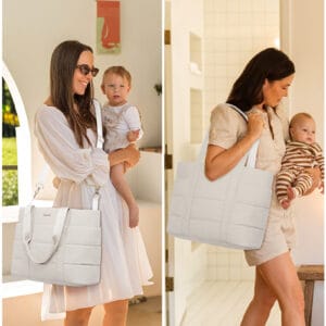 bolso-maternañ-puffer-emma-beige-mom Bolso maternal Puffer Emma color BEIGE Lookbook