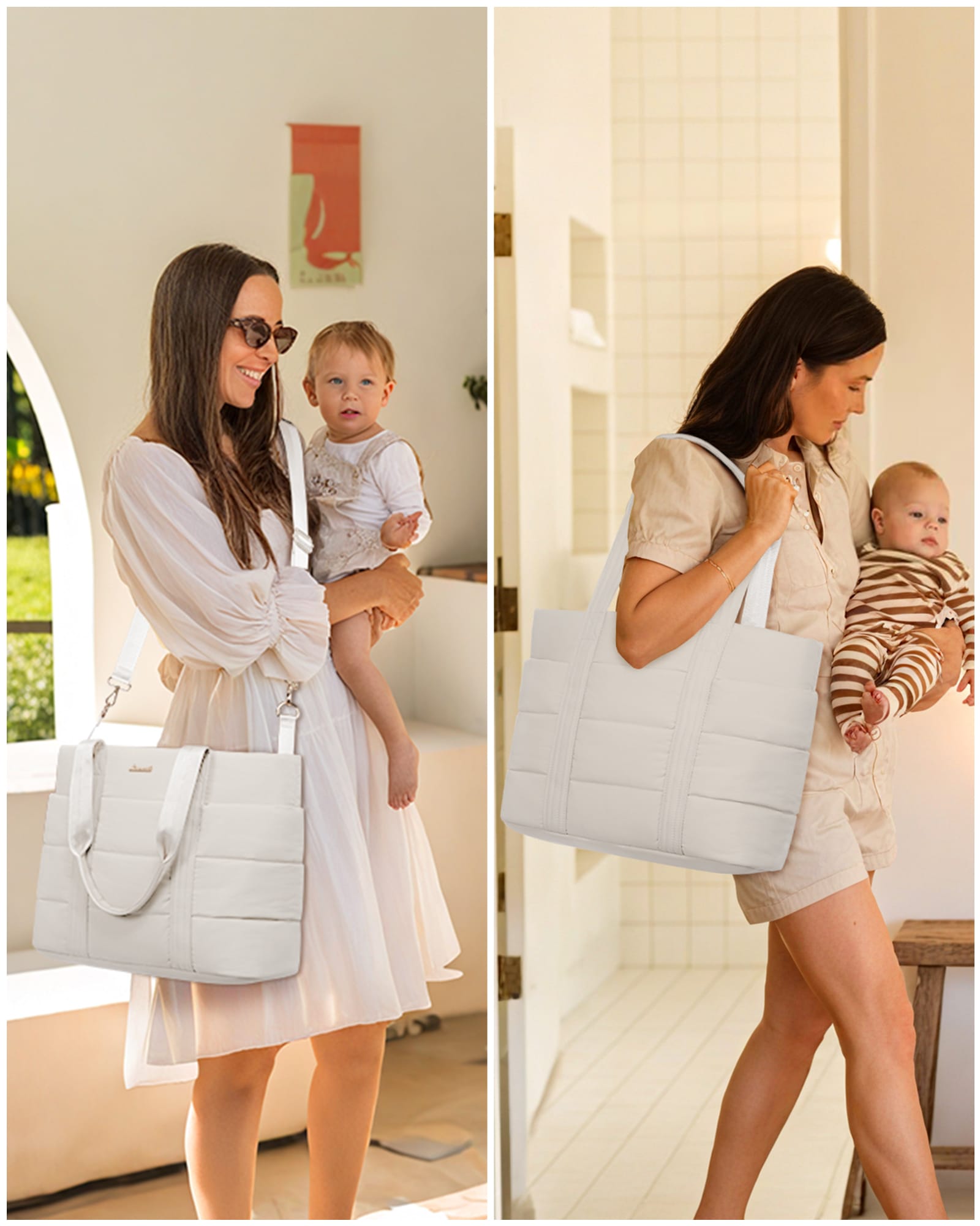 bolso-maternañ-puffer-emma-beige-mom Bolso maternal Puffer Emma color BEIGE Lookbook