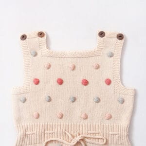 Enterito de algodón natural para bebé con botones y diseño artesanal