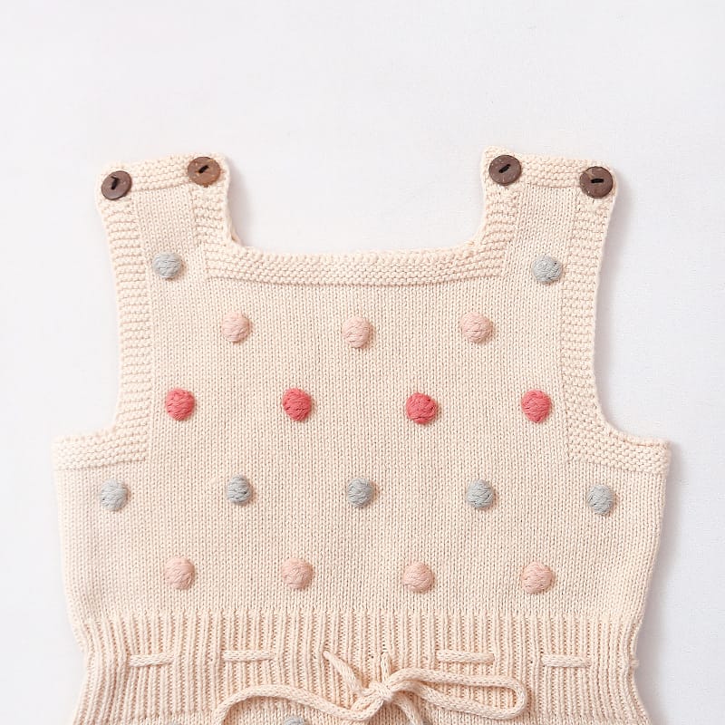 Enterito de algodón natural para bebé con botones y diseño artesanal