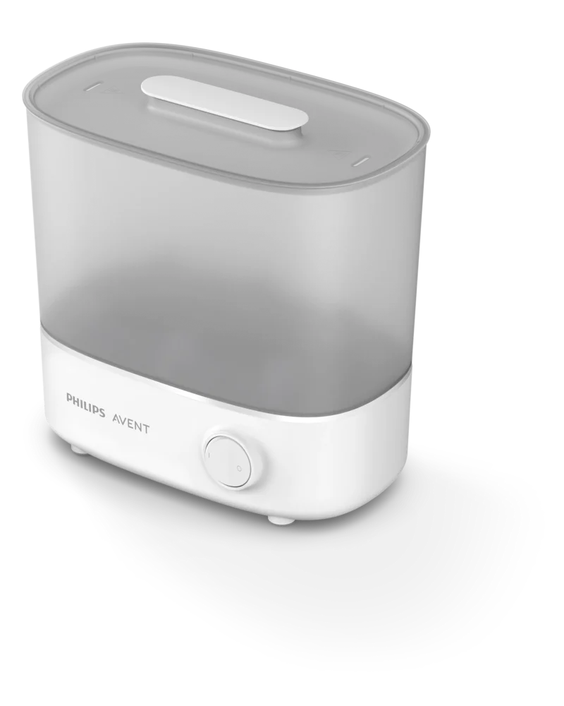 Esterilizador eléctrico Philips Avent en cocina moderna, ciclo de vapor activo
