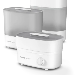 Detalle del interior del esterilizador Philips Avent con bandeja desmontable