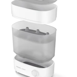 Esterilizador de biberones Philips Avent con tapa abierta