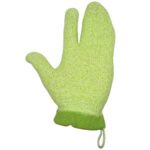 Guante de baño Pigeon con fibra natural Chitopoly, suave y delicado con la piel del bebé.