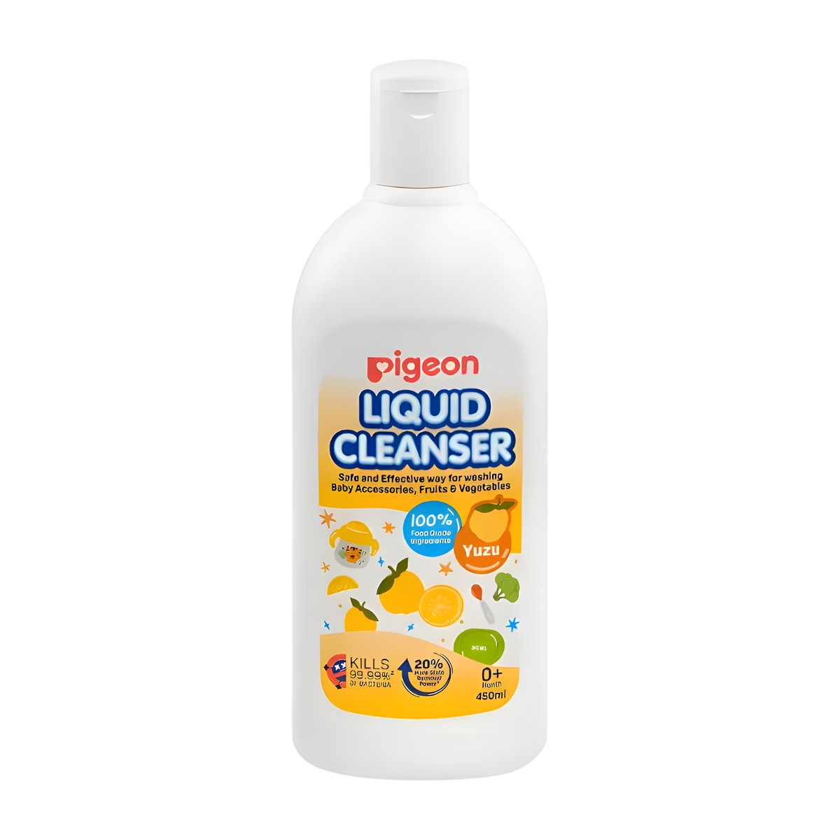 Limpiador de Biberones Pigeon Yuzu 450 ml 🍊 – Higiénico para Mamaderas, Accesorios y Frutas